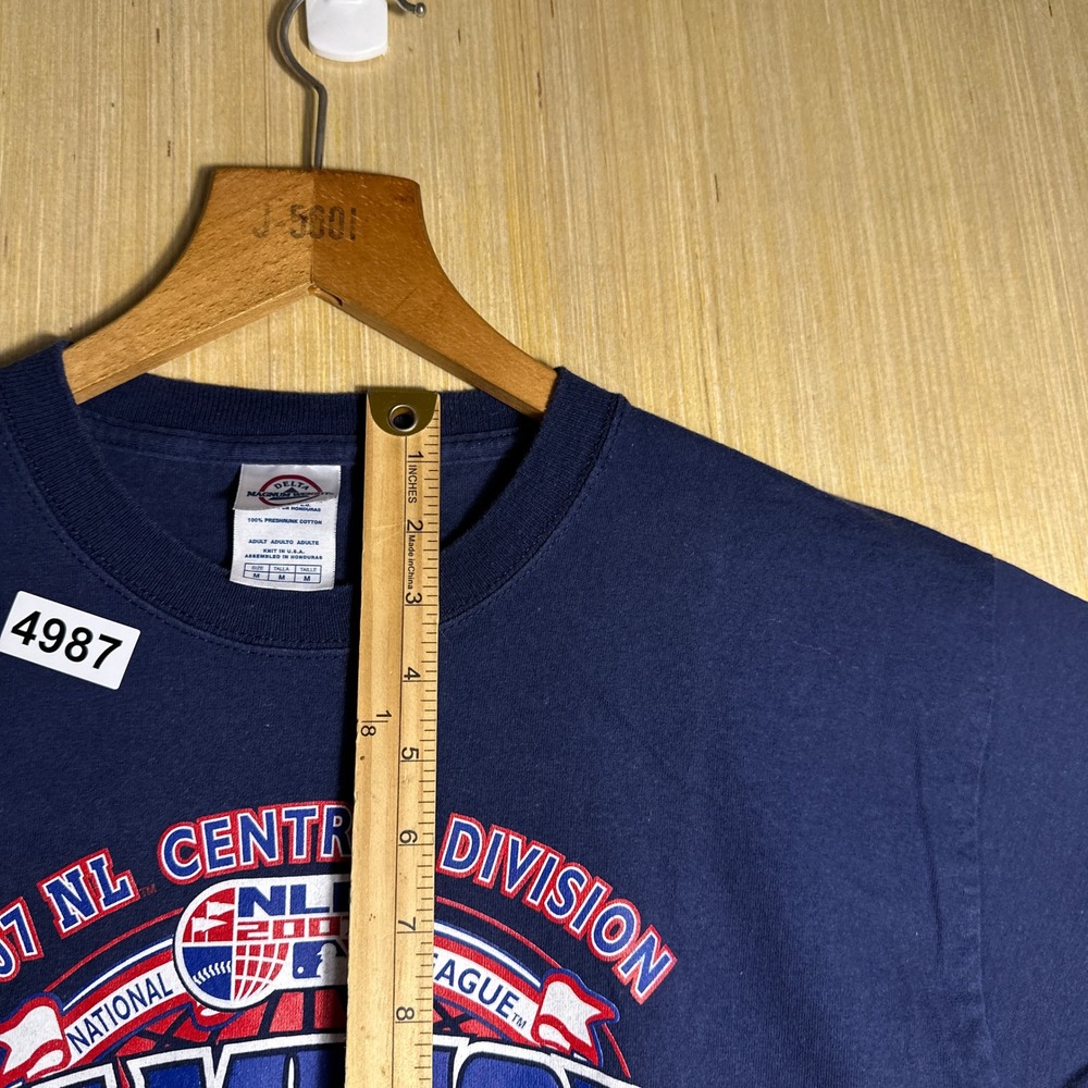 Vintage Chicago Cubs Shirt Mens Medium Blue NL Central Champions Y2K - Picture 6 of 10